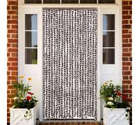 vidaXL Cortina mosquitera chenilla marrón y blanco 90x220 cm