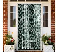 vidaXL Cortina mosquitera chenilla verde y blanco 90x220 cm