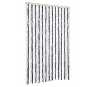 vidaXL Cortina mosquitera extraíble para puerta chenilla gris y blanco 120x220 cm