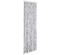 vidaXL Cortina Mosquitera Puerta Chenilla Blanco Gris 56x185cm Anti Insectos Moscas Mosquitos Bichos