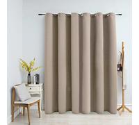 vidaXL Cortina opaca con anillas de metal beige 290x245 cm
