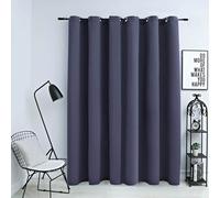 vidaXL Cortina opaca con anillas de metal gris antracita 290x245 cm