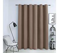 vidaXL Cortina opaca con anillas de metal gris topo 290x245 cm