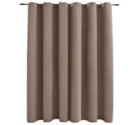 vidaXL Cortina opaca con anillas de metal gris topo 290x245 cm