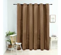 vidaXL Cortina opaca con anillas de metal terciopelo beige 290x245 cm