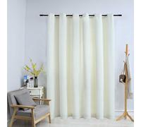 vidaXL Cortina opaca con anillas de metal terciopelo crema 290x245 cm