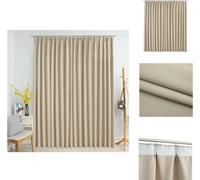 vidaXL Cortina opaca con ganchos, color beige, 290 x 245 cm - Cortinas y estores