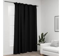 vidaXL Cortina opaca con ganchos look de lino gris antracita 290x245cm