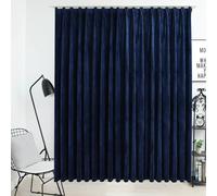 vidaXL Cortina opaca con ganchos terciopelo azul oscuro 290x245 cm