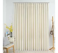 vidaXL Cortina opaca con ganchos terciopelo color crema 290x245 cm
