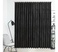 vidaXL Cortina opaca con ganchos terciopelo gris antracita 290x245 cm