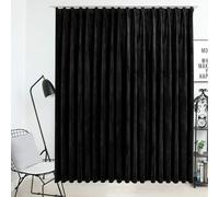 vidaXL Cortina opaca de terciopelo con ganchos 290x245 cm negra