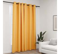 vidaXL Cortina opaca con ojales look de lino amarillo 290x245 cm