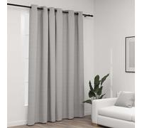 vidaXL Cortina opaca con ojales look de lino gris 290x245 cm