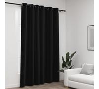 vidaXL Cortina opaca con ojales look de lino gris antracita 290x245 cm