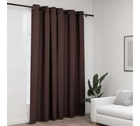vidaXL Cortina opaca con ojales look de lino gris taupe 290x245 cm