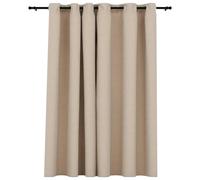 vidaXL Cortina opaca con ojales look de lino beige 290x245 cm