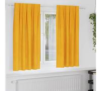 vidaXL Cortinas 2 uds. Amarillo Mostaza 140 x 175 cm Terciopelo