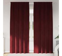 vidaXL Cortinas opacas, 2 unidades, color burdeos, 140 x 260 cm, de terciopelo