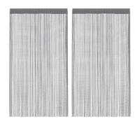 vidaXL Cortinas de Cuerdas 2 uds Antracita 140x250 cm, Cortina de Flecos, Cortina con Bolsillo para Varilla, Divisor de ambientes