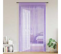 vidaXL Cortinas de Cuerdas 2 uds Morado 100x250 cm, Cortina de Flecos, Cortina con Bolsillo para Varilla, Divisor de ambientes