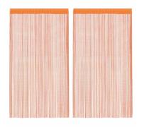 vidaXL Cortinas de Cuerdas 2 uds Naranja 140x250 cm, Cortina de Flecos, Cortina con Bolsillo para Varilla, Divisor de ambientes