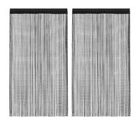 vidaXL Cortinas de flecos 2 piezas 140x250 cm negras