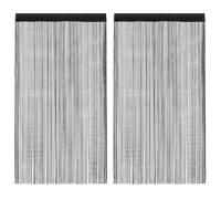 vidaXL Cortinas de flecos 2 piezas 140x250 cm negras