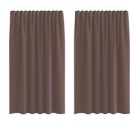 vidaXL Cortinas de gasa con bolsillos para varillas, visillo transparente, 2 uds. marrón