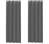 vidaXL Cortinas de gasa con ojales Visillo transparente – 2 uds Gris oscuro 140x260 cm