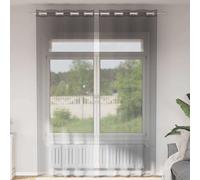 vidaXL Cortinas de gasa con ojales Visillo transparente – 2 uds Gris oscuro 140x260 cm