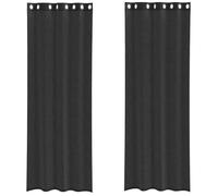 vidaXL Cortinas de gasa con ojales Visillo transparente 2 uds negro 140x260 cm