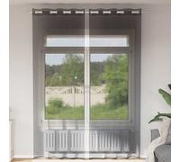 vidaXL Cortinas de Gasa con Ojales 2 uds negro140x260 cm