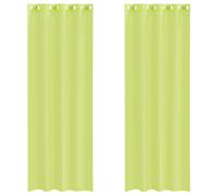 vidaXL Cortinas de gasa con ojales visillo 2 uds Verde manzana 140x260 cm