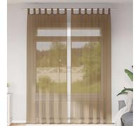 vidaXL Cortinas de gasa con trabillas 2 uds marrón claro 140x260 cm