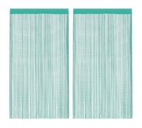 vidaXL Cortinas de Tiras 2 uds Turquesa 100x250 cm, Cortina de Flecos, Cortina con Bolsillo para Varilla, Divisor de ambientes