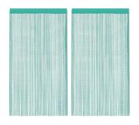 vidaXL Cortinas de Tiras – Cortina de Flecos 2 uds 140x250 cm Turquesa (bolsillo para varilla)