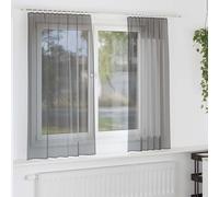 vidaXL Cortinas de voile con ojales para barra, 2 unidades, gris oscuro