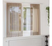 vidaXL Cortinas de voile con ojales para barra, 2 unidades, marrón claro