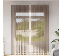 vidaXL Cortinas de voile con ojales para barra, 2 unidades, marrón claro