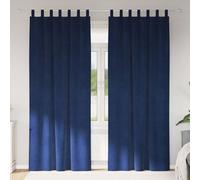 vidaXL Cortinas opacas 2 uds. Azul Oscuro 140 x 260 cm Terciopelo