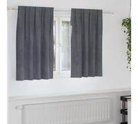 vidaXL Cortinas opacas 2 uds. Gris Claro 140 x 140 cm Terciopelo
