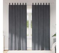 vidaXL Cortinas opacas 2 uds. Gris Claro 140 x 245 cm Terciopelo