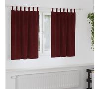 vidaXL Cortinas opacas 2 uds. Rojo vino 140 x 140 cm Terciopelo