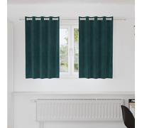 vidaXL Cortinas opacas 2 uds. Verde oscuro 140 x 140 cm Terciopelo