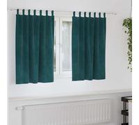 vidaXL Cortinas opacas 2 uds. Verde oscuro 140 x 140 cm Terciopelo