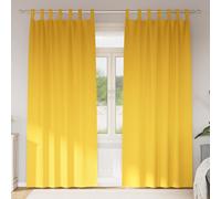 vidaXL Cortinas Opacas con Anillas 2 uds. Amarillo Mostaza Poliéster