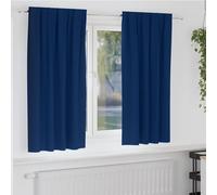 vidaXL Cortinas Opacas con Anillas 2 uds. Azul Oscuro 175 x 140 cm