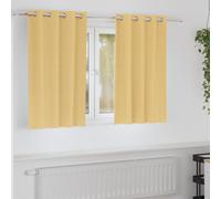 vidaXL Cortinas Opacas con Anillas 2 pcs Beige 140 x 140 cm Poliéster, Cortinas Opacas Modernas para Sala, Paneles de poliéster Ligeros, Ideales para privacidad y Durabilidad