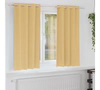 vidaXL Cortinas Opacas con Anillas 2 uds. Beige 175 x 140 cm Poliéster